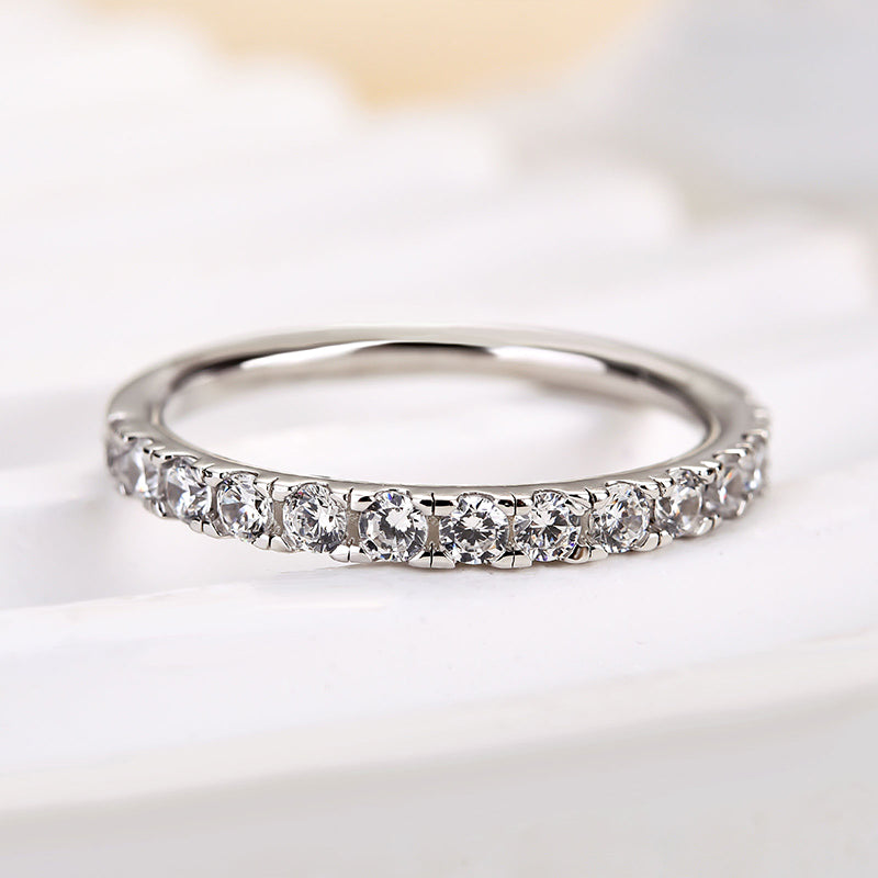 925 Silver Two-Tone 0.4ct Diamond Wedding Band