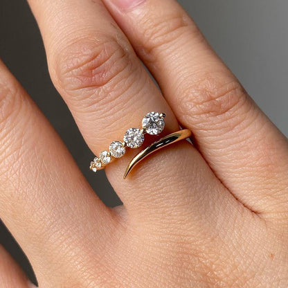 925 Sterling Silver 18K Gold Plated 1ct Diamond Wedding Band