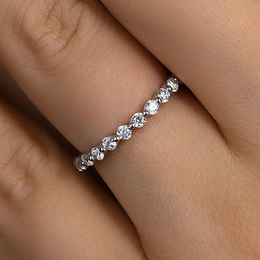 925 Silver Two-Tone 1ct Round Diamond Wedding Band