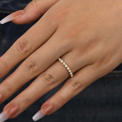 925 Silver Two-Tone 1ct Round Diamond Wedding Band