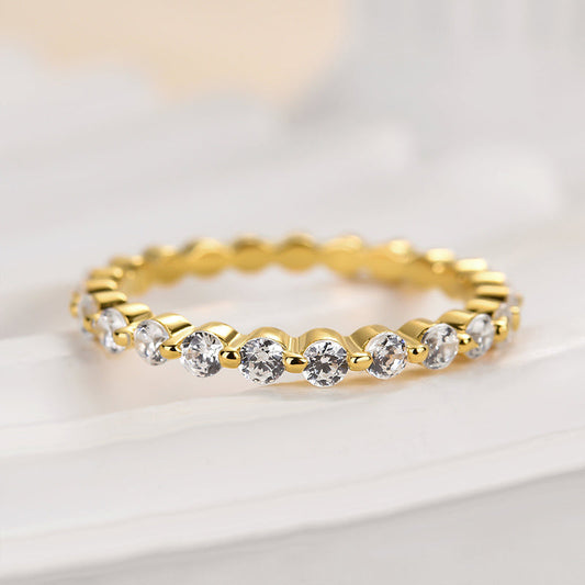 925 Silver Two-Tone 1ct Round Diamond Wedding Band