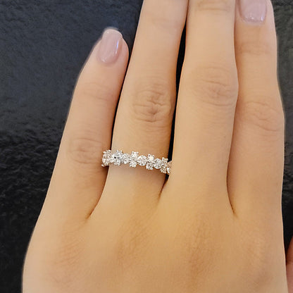 2Ct Round Cut Diamond Band 925 Silver White Gold