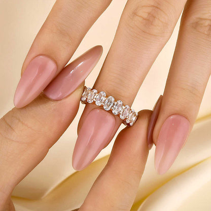 6.5Ct Oval Cut Diamond Band 925 Silver Three Gold Options