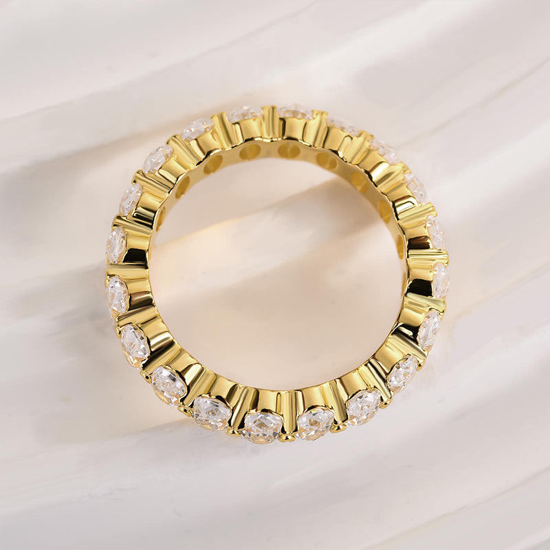 6.5Ct Oval Cut Diamond Band 925 Silver Three Gold Options