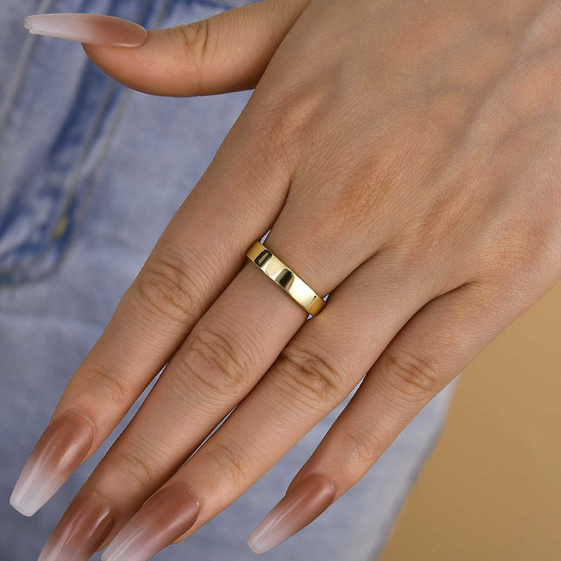 4mm 925 Sterling Silver Dual-Tone Gold Plated Band