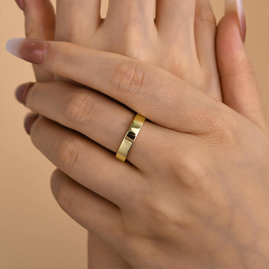 4mm 925 Sterling Silver Dual-Tone Gold Plated Band