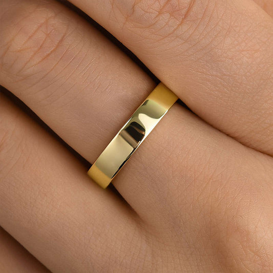 4mm 925 Sterling Silver Dual-Tone Gold Plated Band