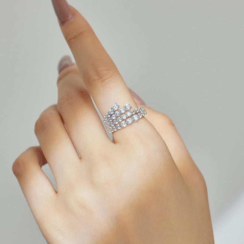 925 Silver Two-Tone 2ct Round Diamond Wedding Band