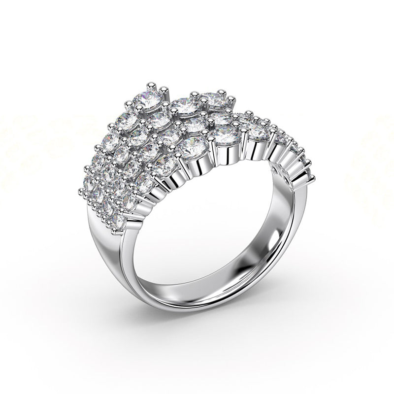 925 Silver Two-Tone 2ct Round Diamond Wedding Band