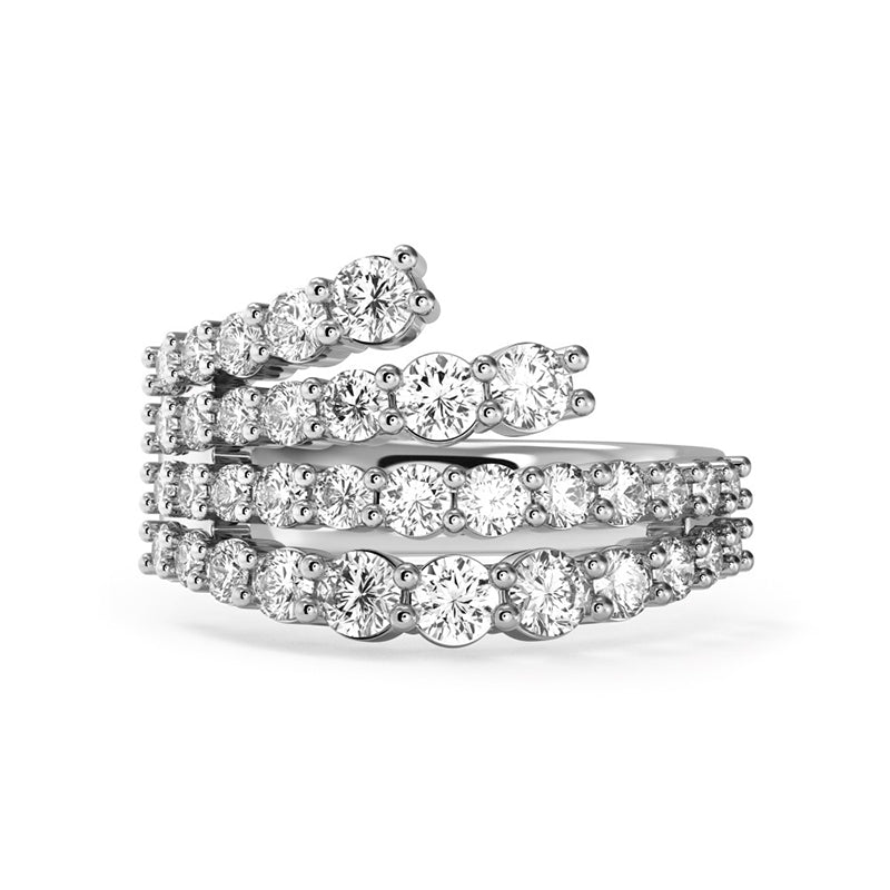 925 Silver Two-Tone 2ct Round Diamond Wedding Band