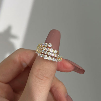 925 Silver Two-Tone 2ct Round Diamond Wedding Band