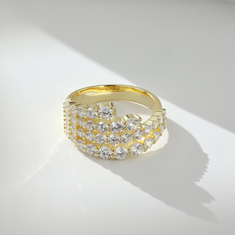 925 Silver Two-Tone 2ct Round Diamond Wedding Band