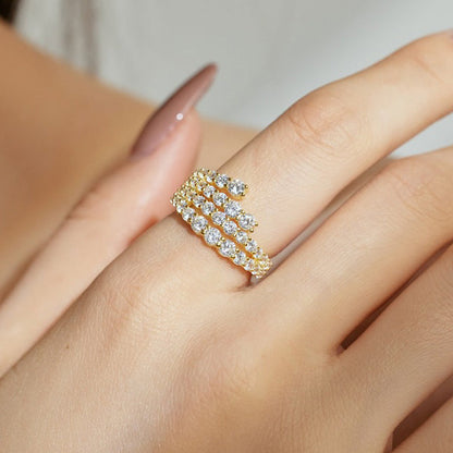 925 Silver Two-Tone 2ct Round Diamond Wedding Band