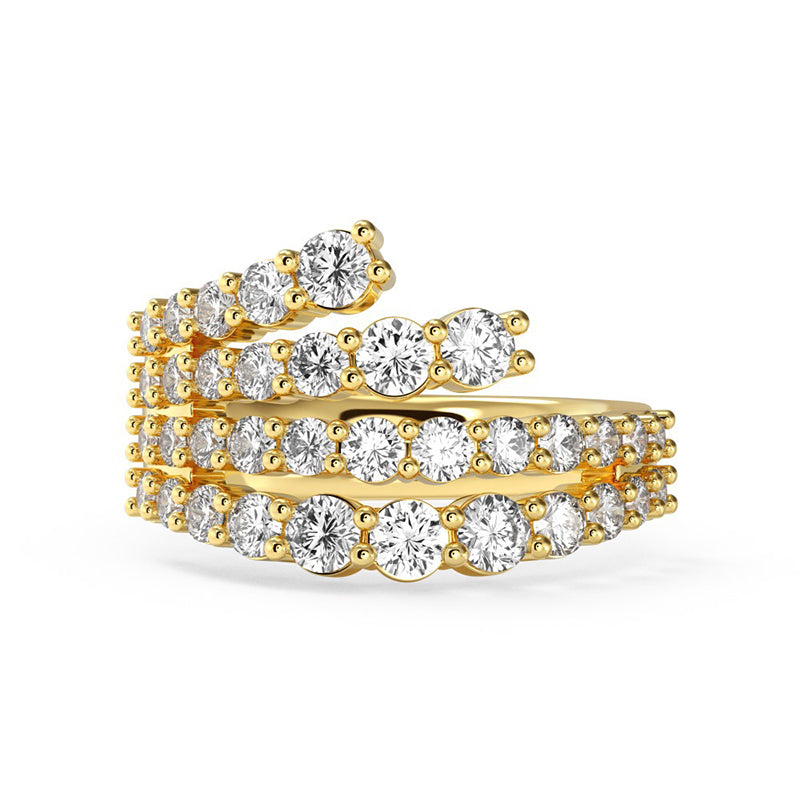925 Silver Two-Tone 2ct Round Diamond Wedding Band