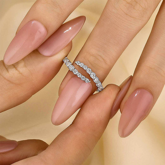 0.7Ct Open-End Minimalist Wedding Band in Sterling Silver