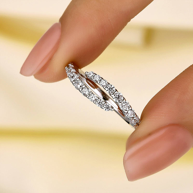 0.7Ct Open-End Minimalist Wedding Band in Sterling Silver