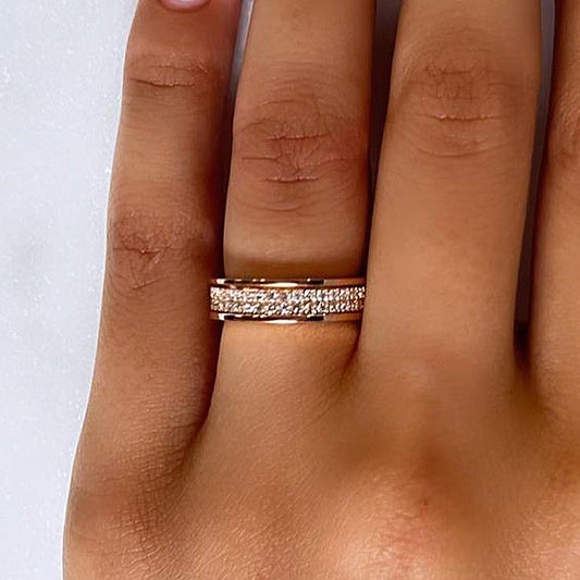 1Ct Round Cut Simulated Diamond Bracelet 925 Silver Rose Gold