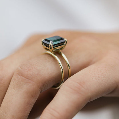 4.5 Carat Emerald Cut Sona Diamond Sterling Silver Ring