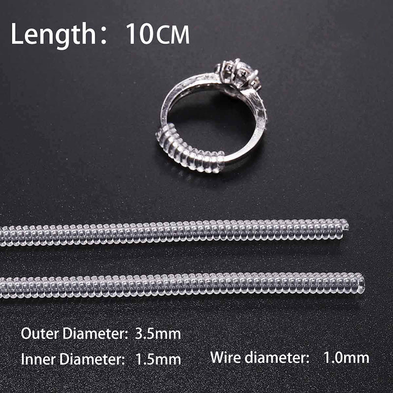 5Pcs/ Lot Transparent Coil Spiral Based Ring Size Adjuster Guard Tightener