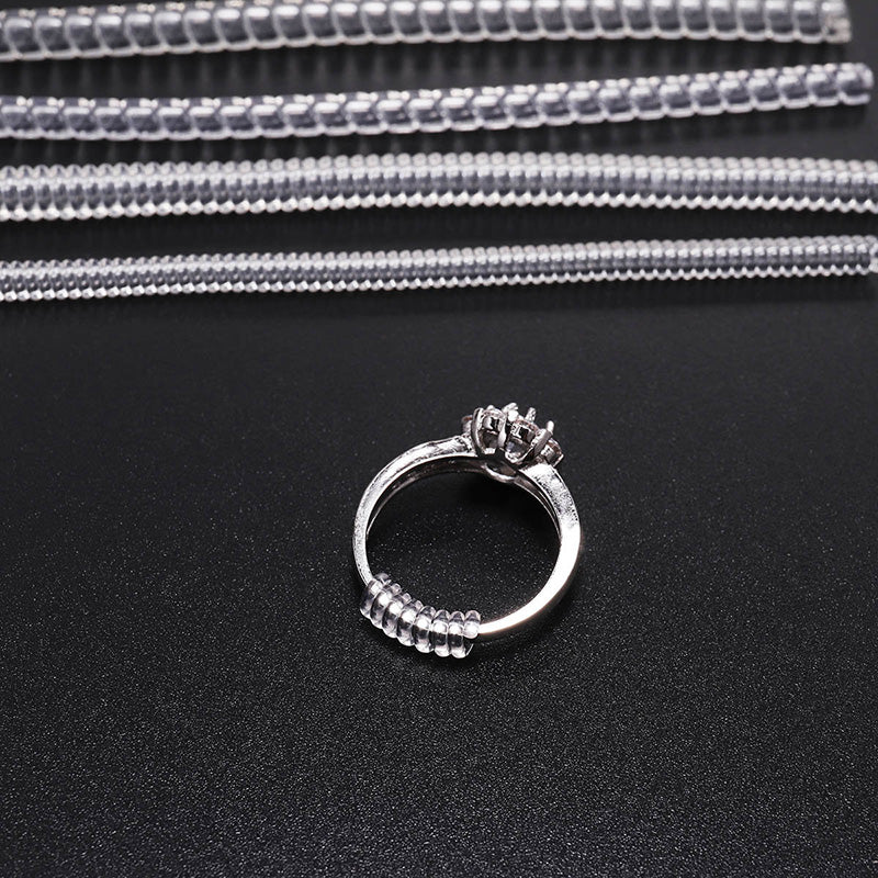 5Pcs/ Lot Transparent Coil Spiral Based Ring Size Adjuster Guard Tightener
