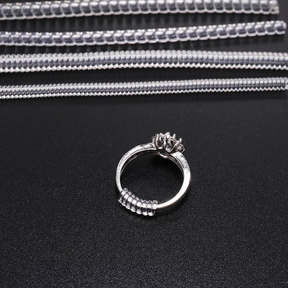5Pcs/ Lot Transparent Coil Spiral Based Ring Size Adjuster Guard Tightener