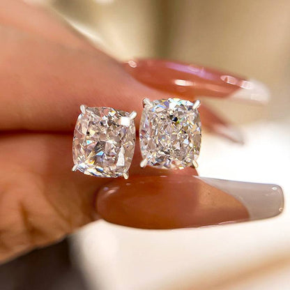 925 Sterling Silver Jewelry Set with Simulated Diamonds, 18K White Gold Plated