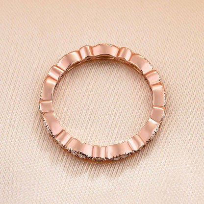 925 Silver Tri-Tone 0.5ct Sona Diamond Wedding Band