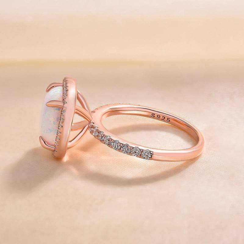 Healing Opal 4 Carat Cushion Cut Engagement Ring
