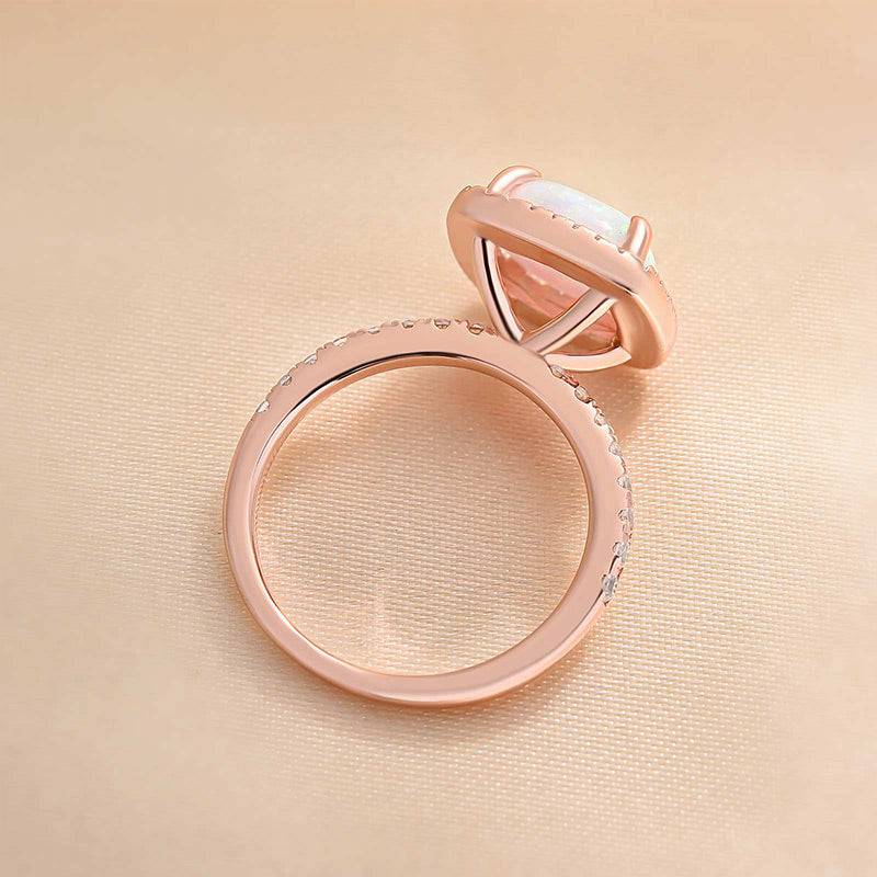Healing Opal 4 Carat Cushion Cut Engagement Ring