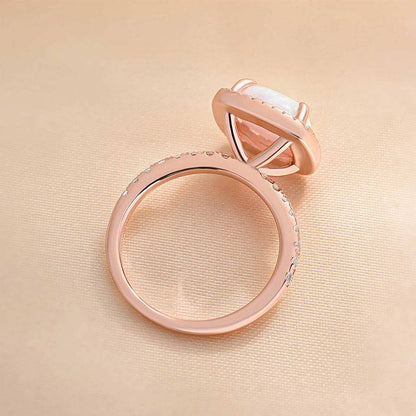 Healing Opal 4 Carat Cushion Cut Engagement Ring