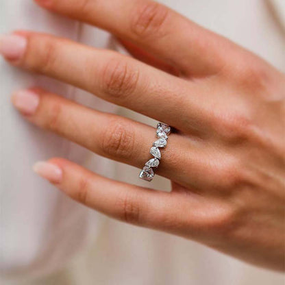 Unique Full Pear Cut Women's Wedding Band
