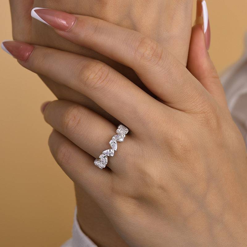 Unique Full Pear Cut Women's Wedding Band