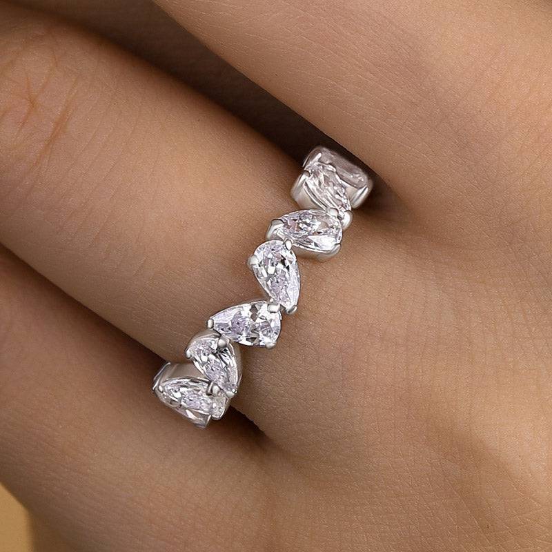 Unique Full Pear Cut Women's Wedding Band