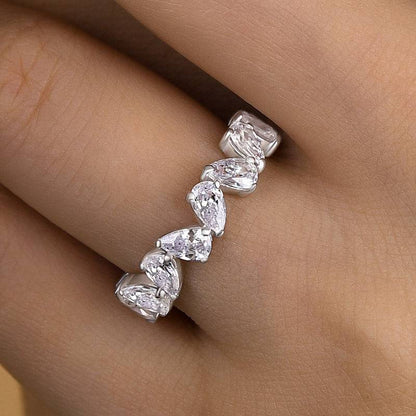 Unique Full Pear Cut Women's Wedding Band