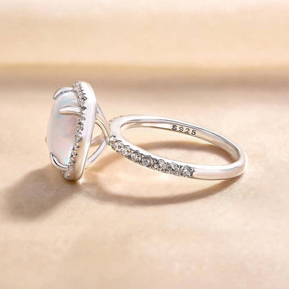 Healing Opal 4 Carat Cushion Cut Engagement Ring