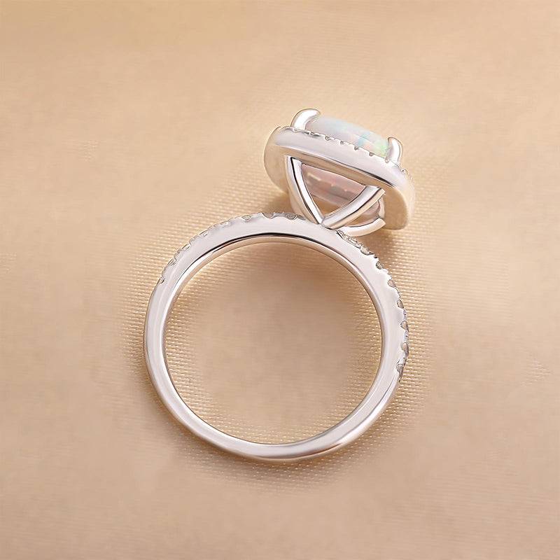 Healing Opal 4 Carat Cushion Cut Engagement Ring