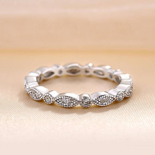 925 Silver Tri-Tone 0.5ct Sona Diamond Wedding Band