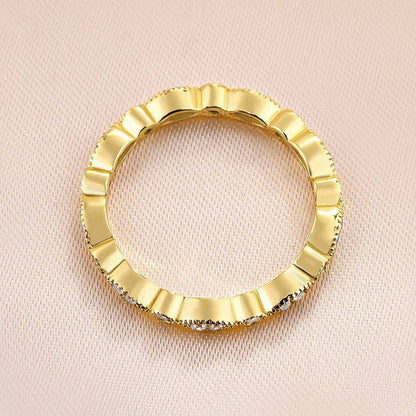 925 Silver Tri-Tone 0.5ct Sona Diamond Wedding Band