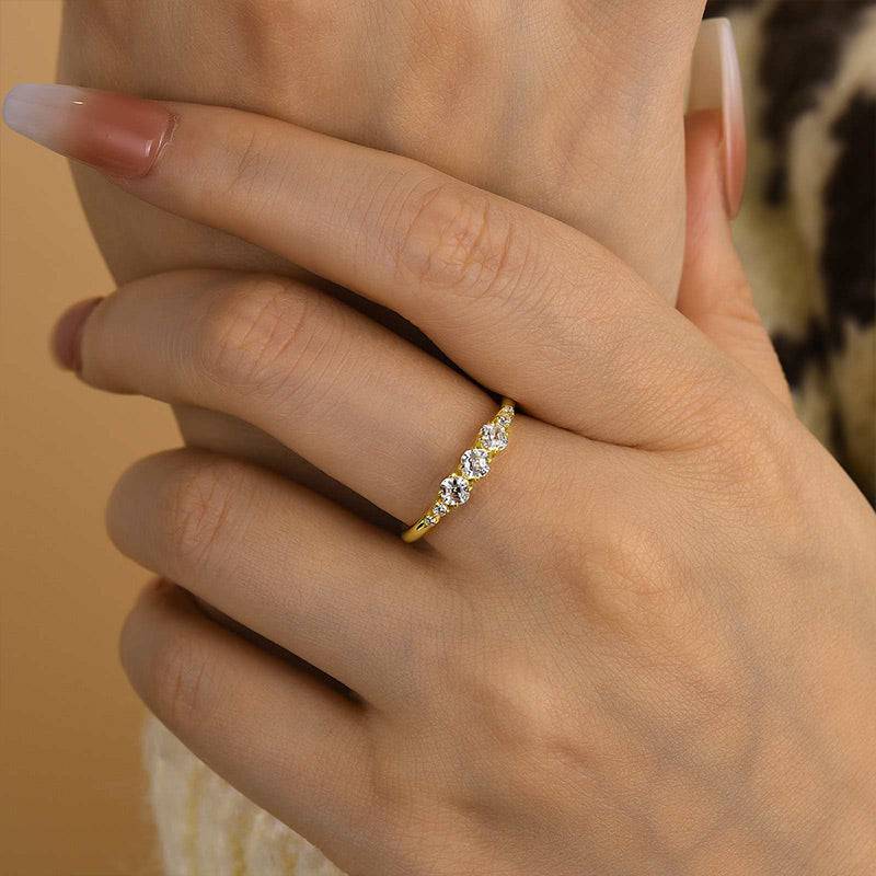 1.0Ct Asscher Cut Simulated Diamond Band - 18K Yellow Gold Plated