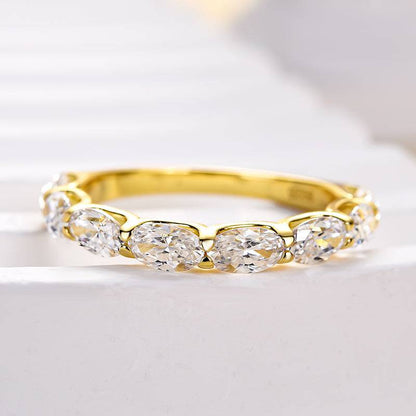2.0Ct Oval Cut Simulated Diamond Wedding Band Yellow Gold Plated