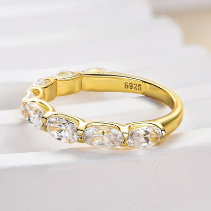 2.0Ct Oval Cut Simulated Diamond Wedding Band Yellow Gold Plated