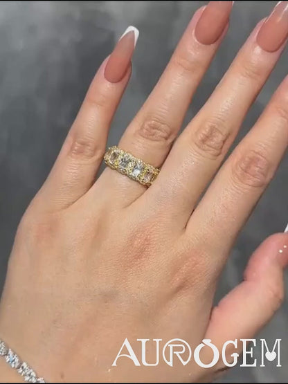 1.0Ct Sona Diamond Band, White or Gold Plated Sterling Silver